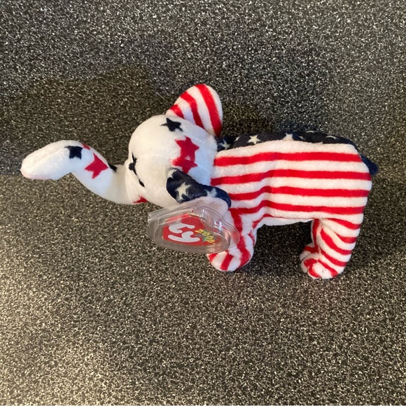 NWT Vintage “Righty 2000” Beanie Baby.Date of birth 7/4/2000. Plastic tag holder - Picture 9 of 16